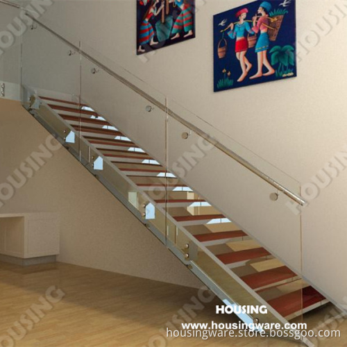 Fashion Stringer Stainless Steel Glass Staircase